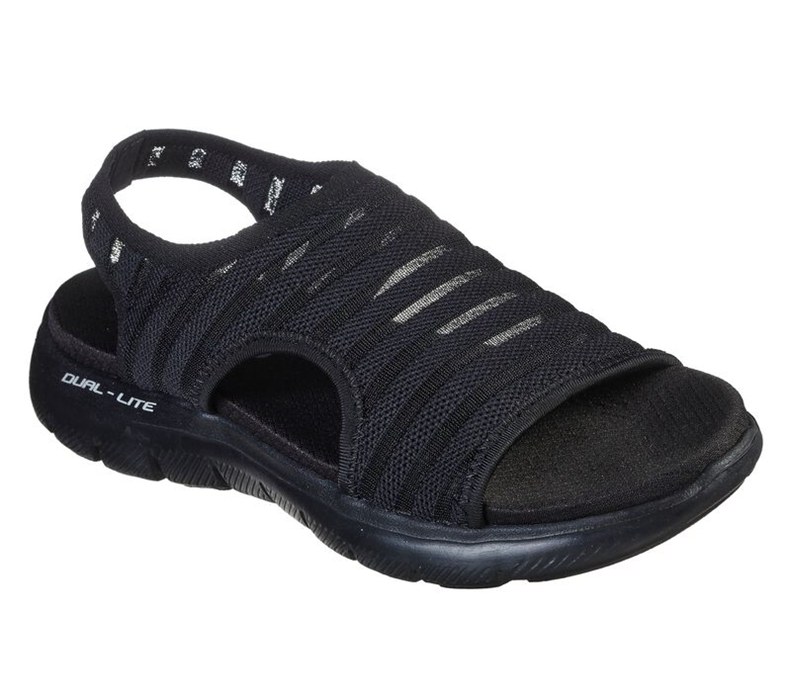 Skechers Flex Appeal 2.0 - Sweet Rush - Womens Sandals Black [AU-PA2254]